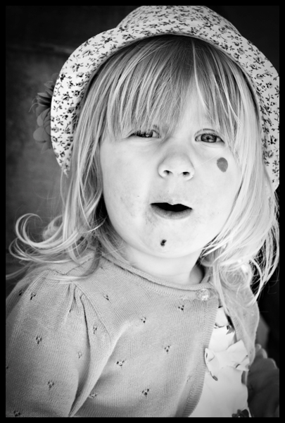Nathalie with Strawberry on Her Face