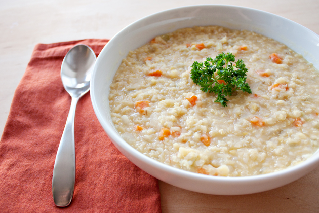 Red Lentil and Millet Soup with Lemon