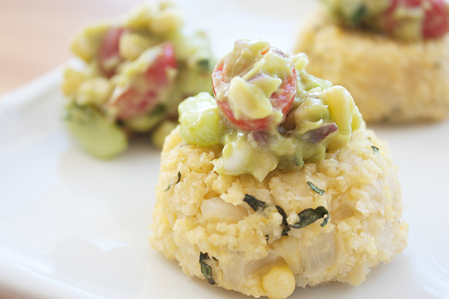 Corn Millet Cakes with Corn Avocado Basil Salsa Corn Millet Cakes with Corn Avocado Basil Salsa