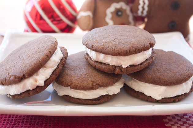 Vegan Ginger Molasses Cookies with Buttercream Filling