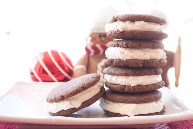 Vegan Ginger Molasses Cookies with Buttercream Filling