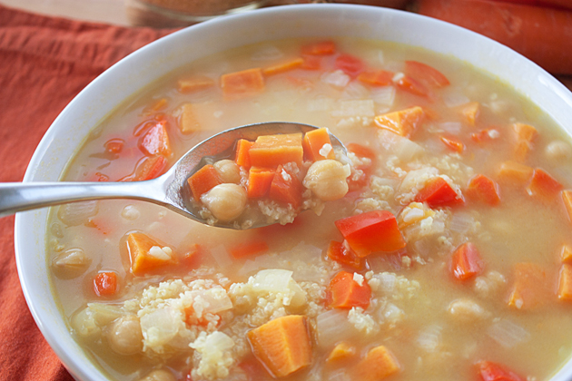 Chickpea Sweet Potato Millet Soup